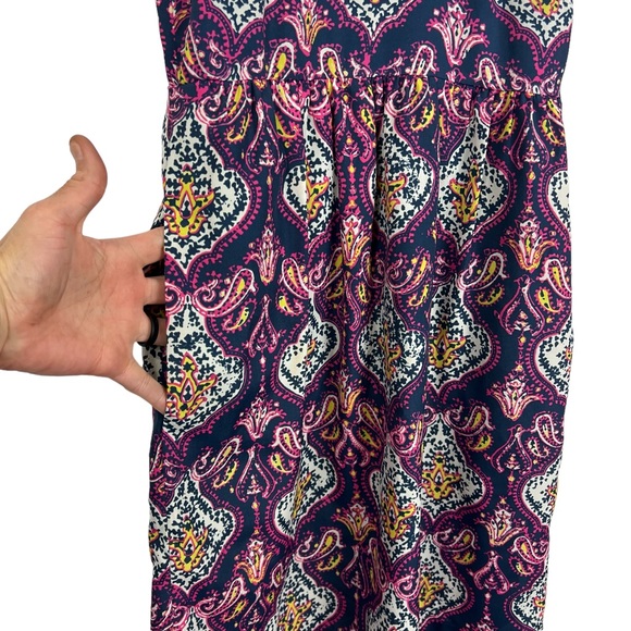 J. Crew Factory Pink Medallion Paisley Pockets Dress Size 0 - Picture 3 of 8